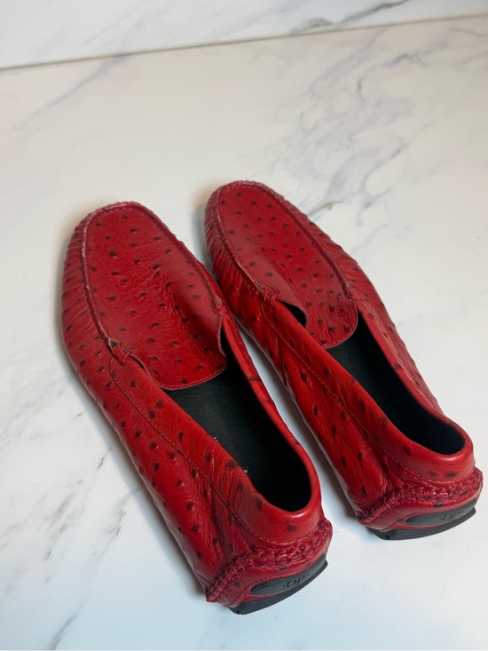 Red animal skin croc loafers main image 6